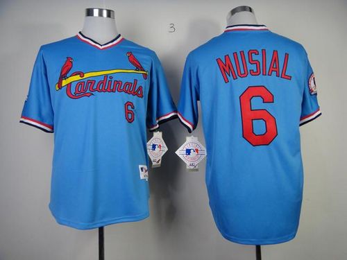 Cardinals #6 Stan Musial Blue 1982 Turn Back The Clock Stitched MLB Jersey - Click Image to Close